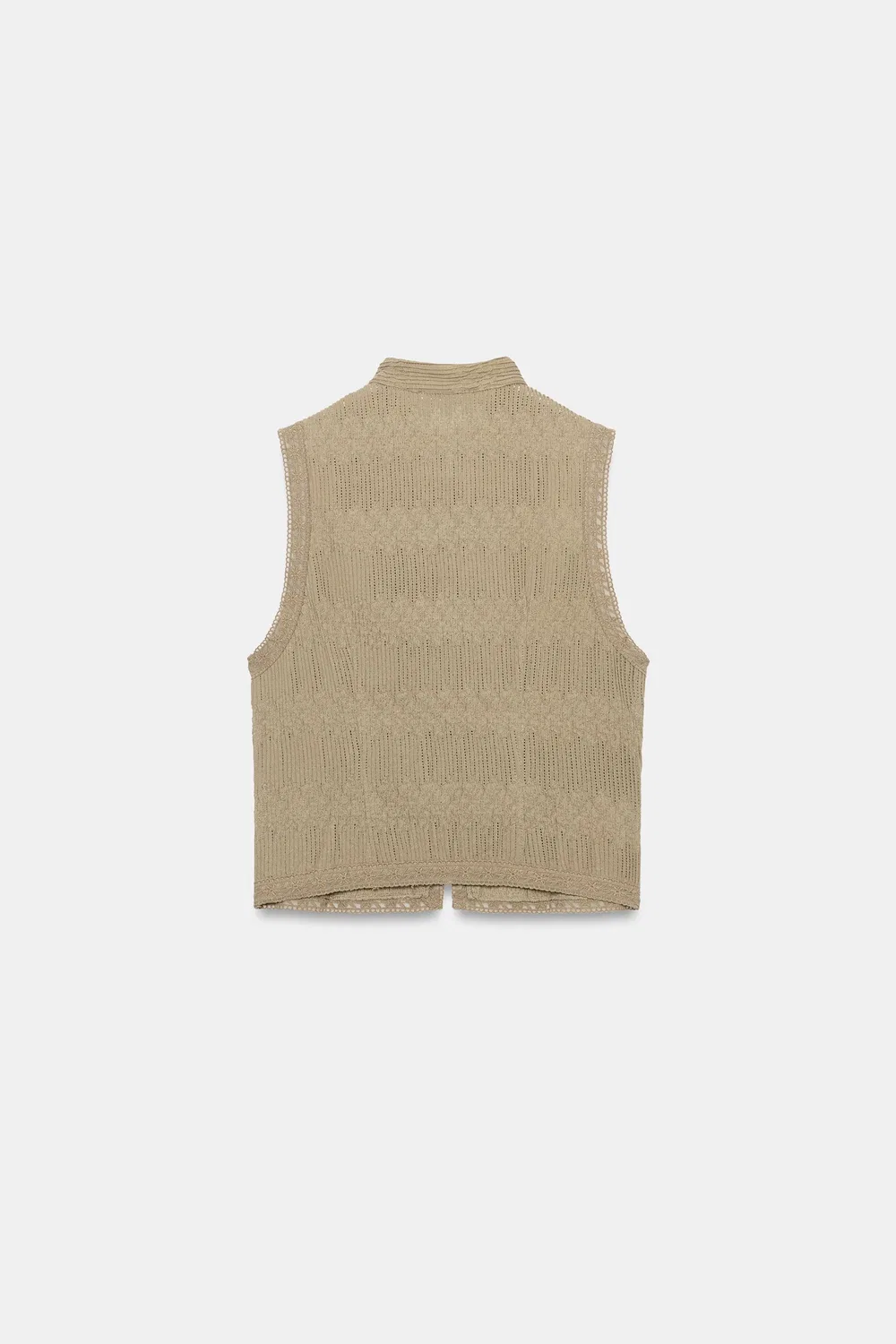 Плиссированный жилет с застежкой-бабочкой ZARA, Brown — фото 4