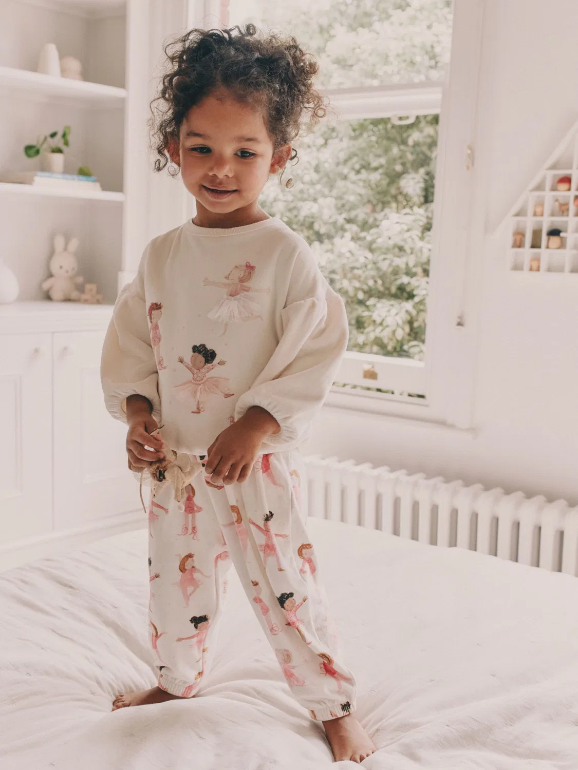 Пижама Ballerina Cosy Fleece Next, экрю/розовый