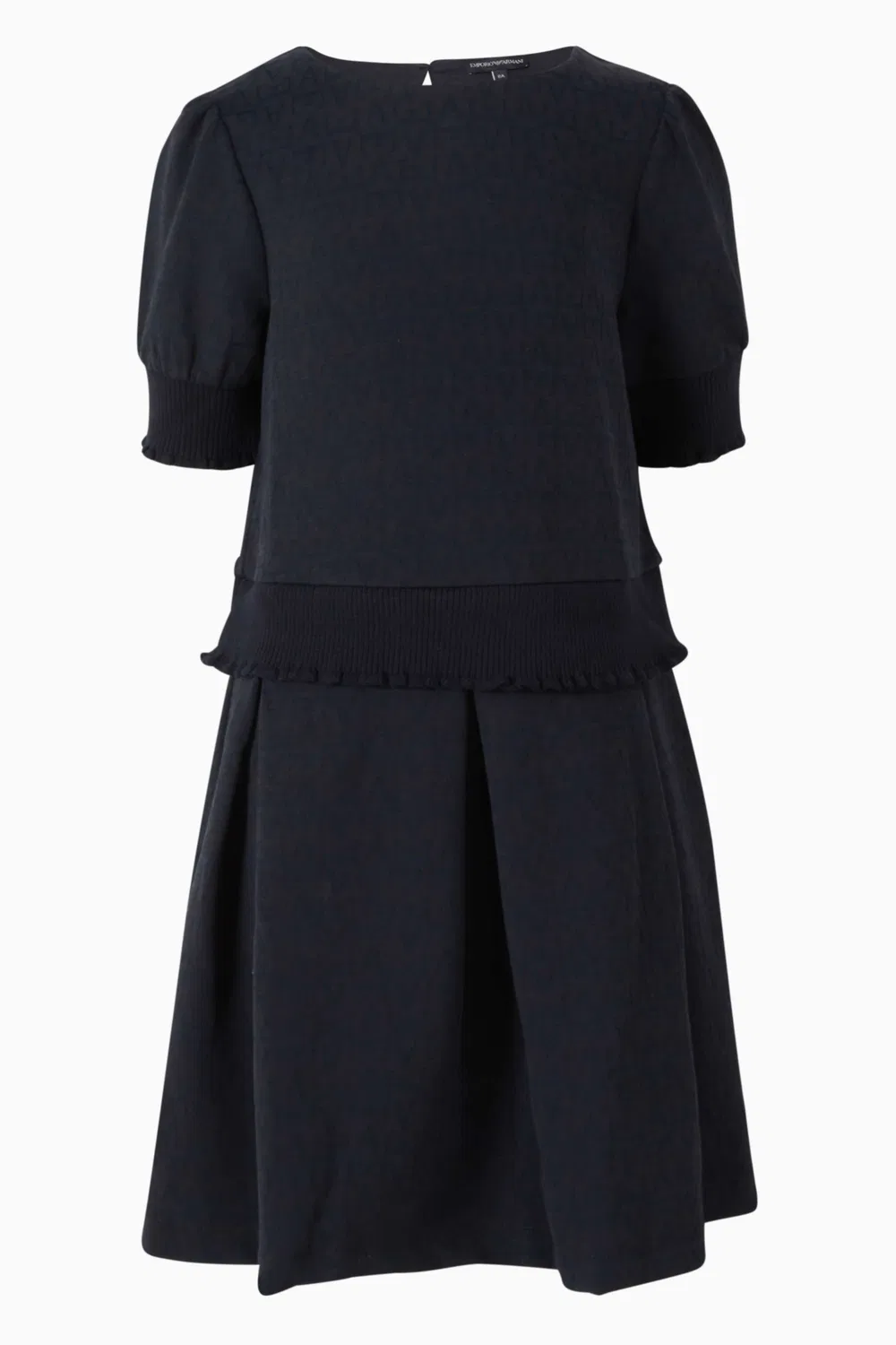 Платье с жаккардовым узором Monogram Emporio Armani, синий
