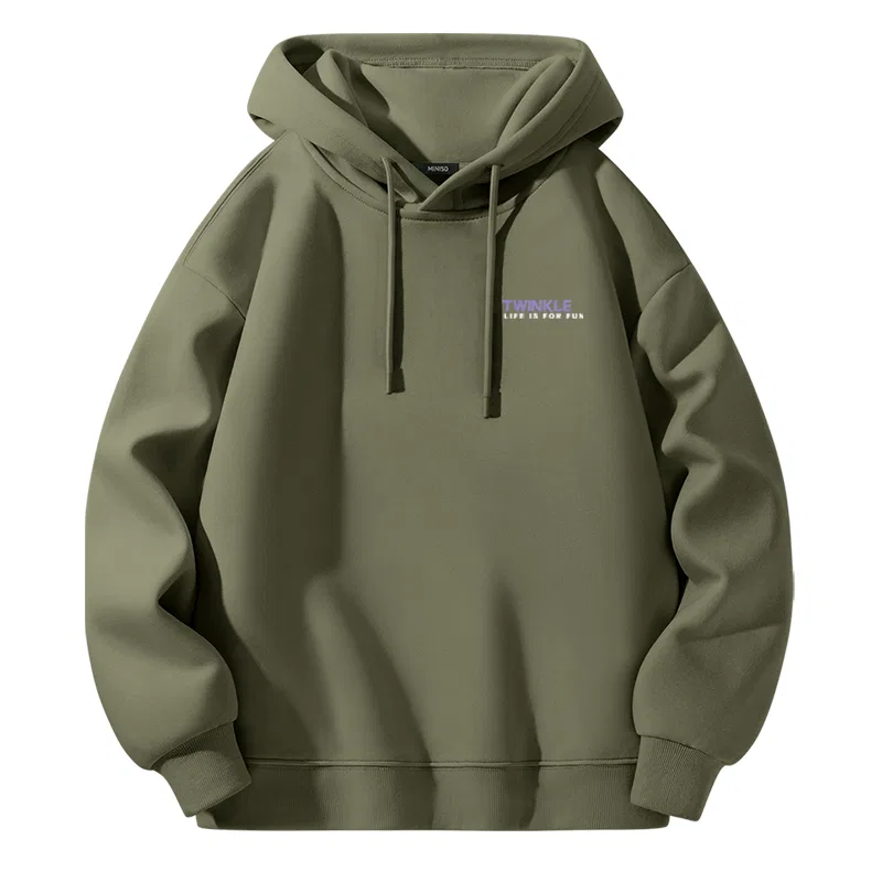 Детский худи с капюшоном утепленный MINISO, Palm Green (B Fresh Purple Chest Logo)