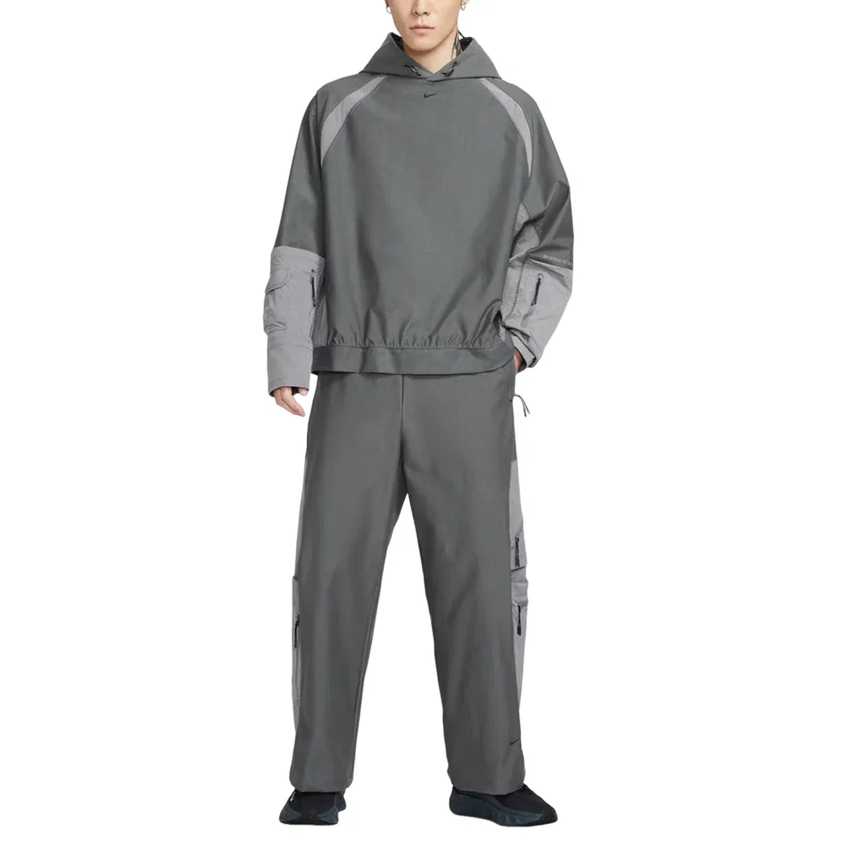 Мужское худи Tech Dri-Fit Shori Knit Utility Hoodie 'Iron Grey Pencil Point Black' Nike, Iron Grey/Pencil Point/Black — фото 3