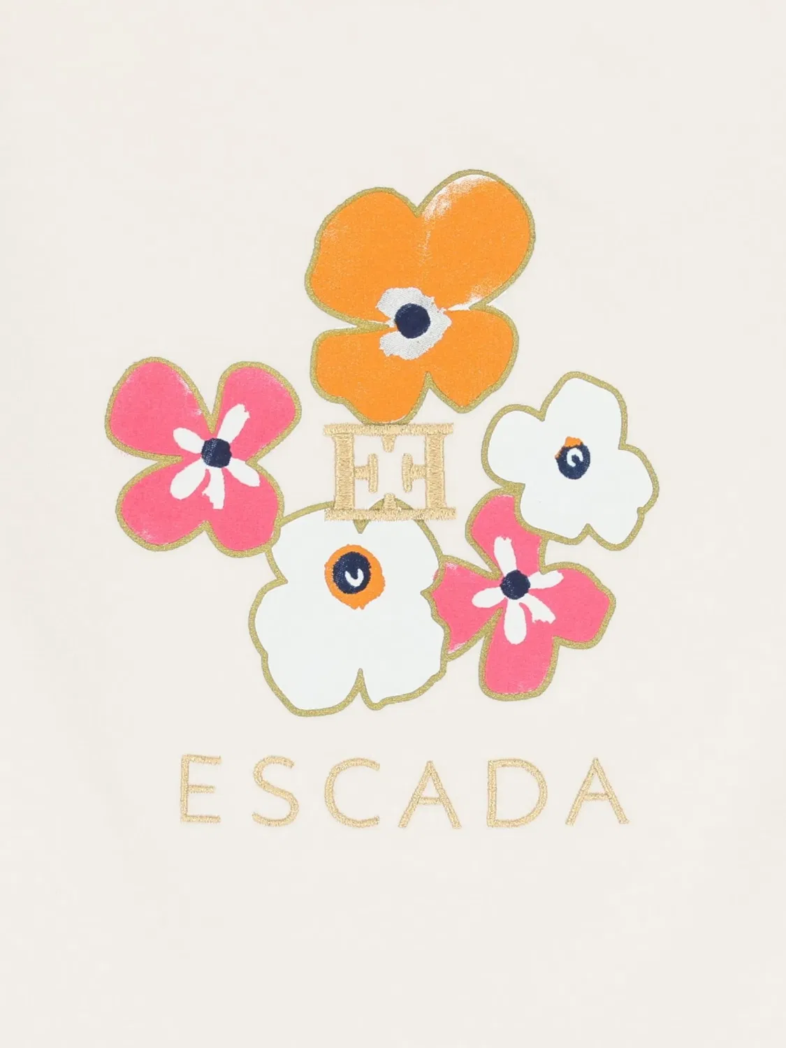 Платье с цветочным принтом, заниженная талия ESCADA, белый — фото 3