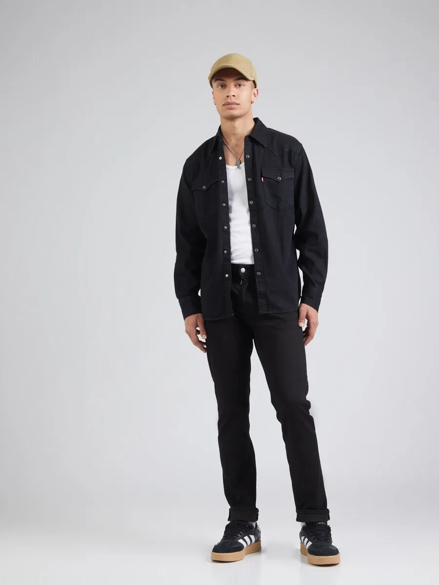 Рубашка LEVI'S Regular fit Button Up Shirt 'Barstow Western Standard Fit Shirt' черного цвета — фото 4