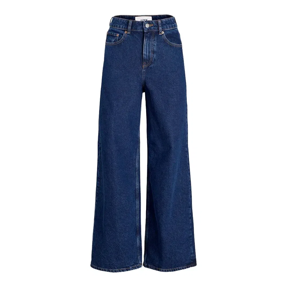 Детские джинсы для девочек с широкими штанинами Jack & jones Tokyo MR6001 Wide Leg JJXX, Blue — фото 3