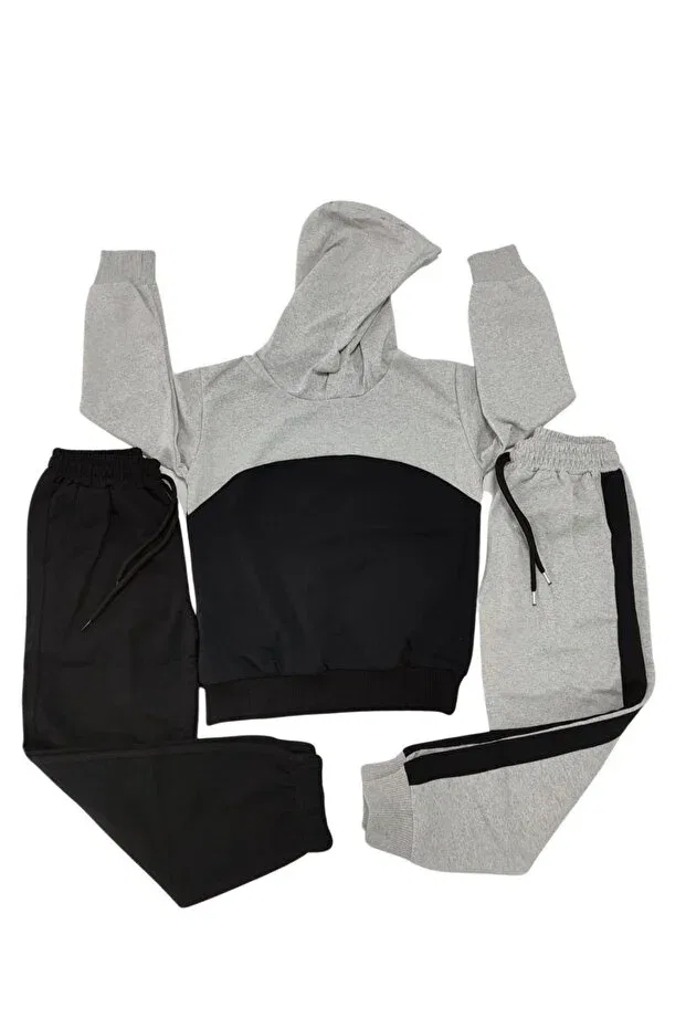 Детский комплект спортивного костюма для девочек Cm Buseyiz, Gray-Black