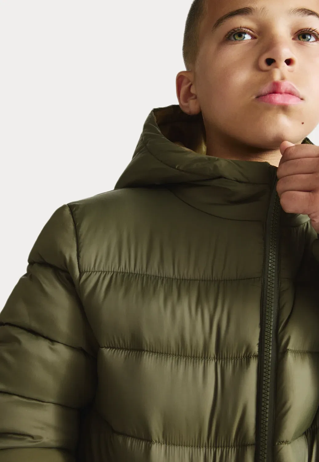 Легкая стеганая пуховая куртка Stormwear (6-16 лет). - зимняя куртка Marks & Spencer, Khaki — фото 4