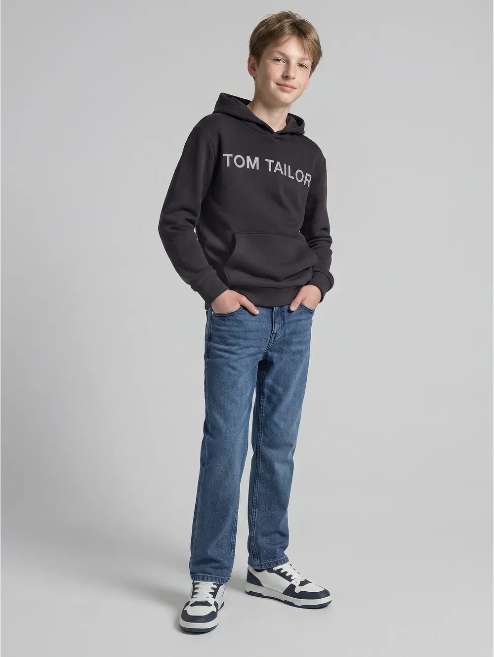Толстовка Strick & sweatshirts с логотипом Tom Tailor, Coal Grey
