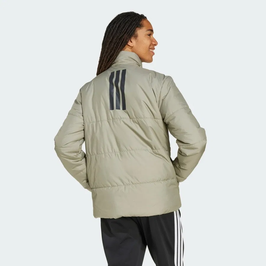 Утепленная куртка с утеплителем Climawarm и тремя полосами adidas, Серебристый — фото 2