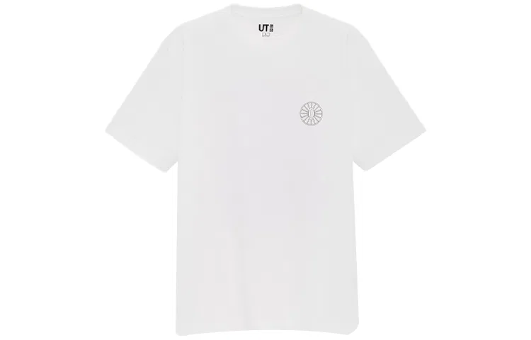 Женская футболка с круглым вырезом Unisex White UNIQLO, Белый — фото 3