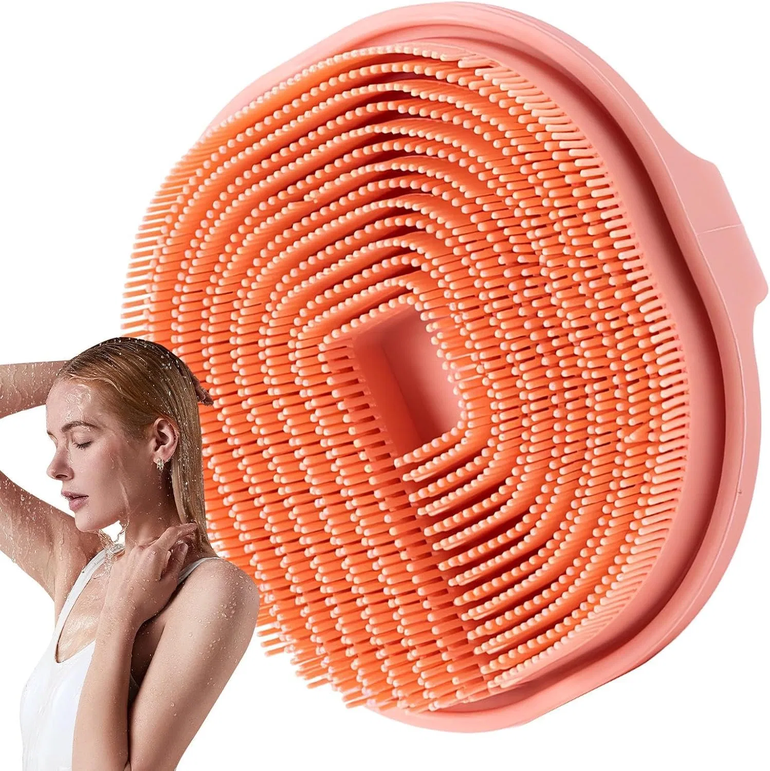 Силиконовая щетка для тела, Generic, 10.5x3.6 см, Red