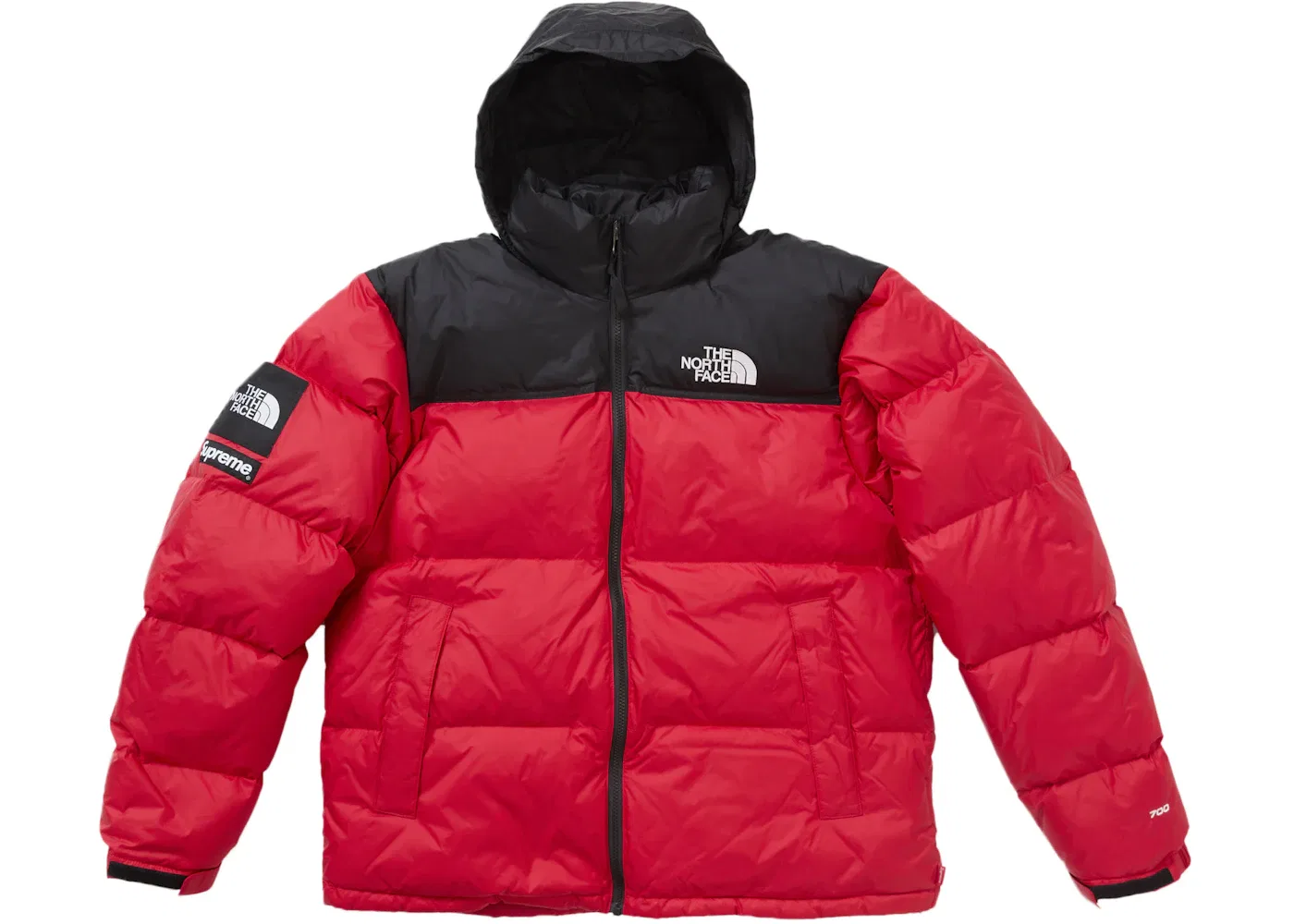 Мужская куртка пуховая с принтом The North Face Nuptse Jacket Supreme, Red — фото 4