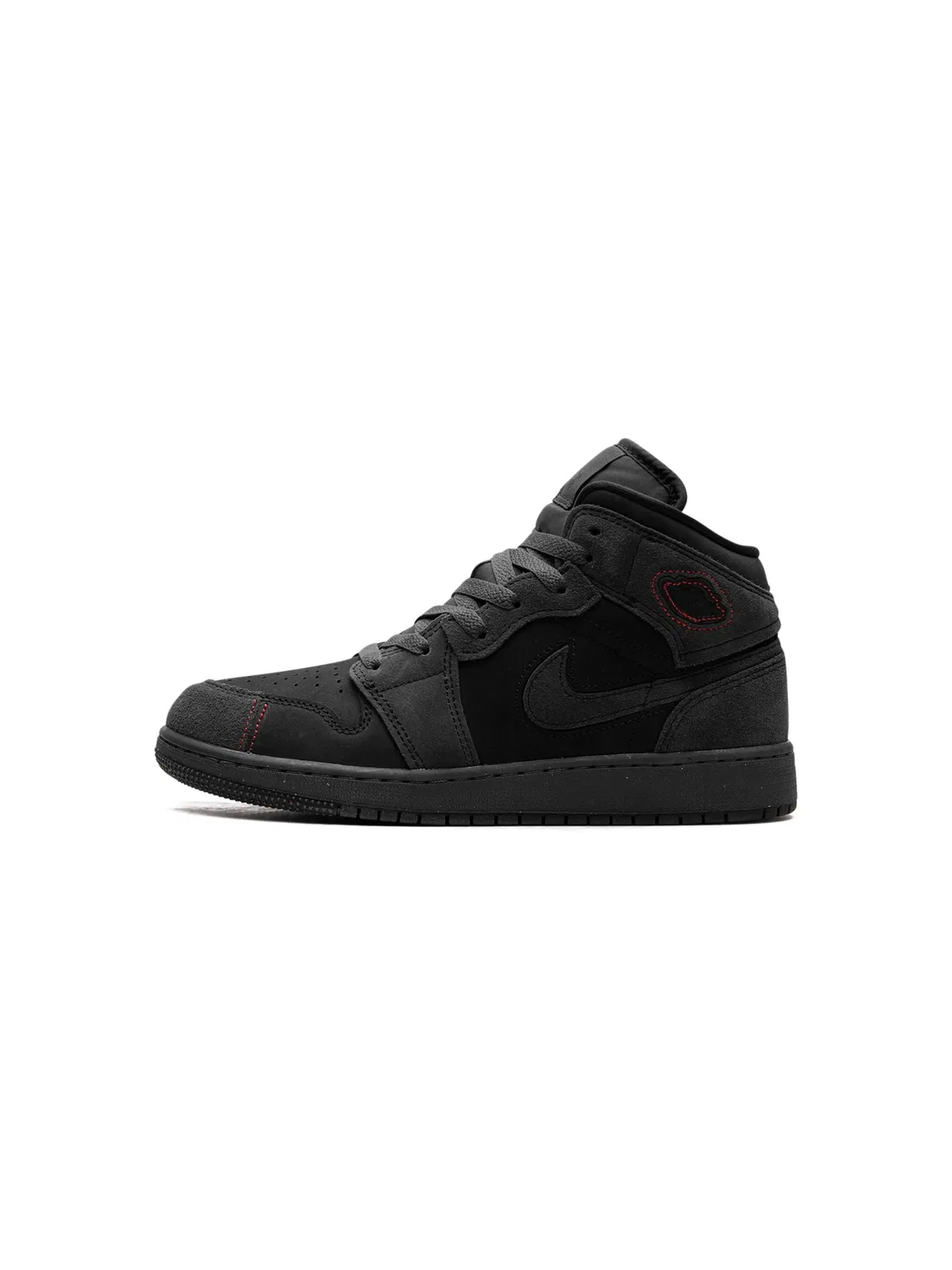Кроссовки Air Jordan 1 Mid Black Suede — фото 2