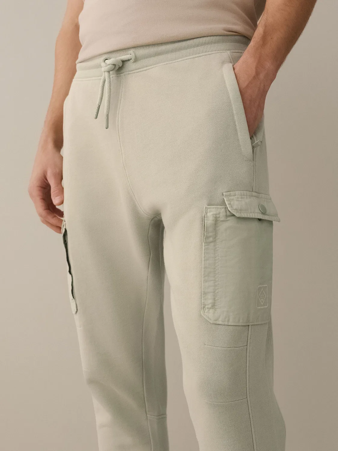 Джоггеры утилитарные Slim Fit Loopback Next, цвет шалфейный зеленый — фото 4
