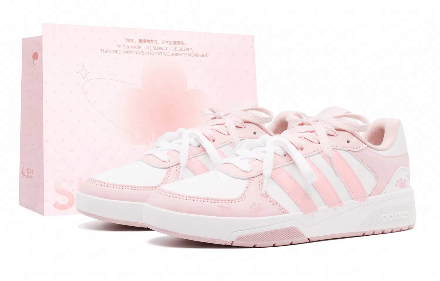 Детские кроссовки с принтом Adidas Pink White