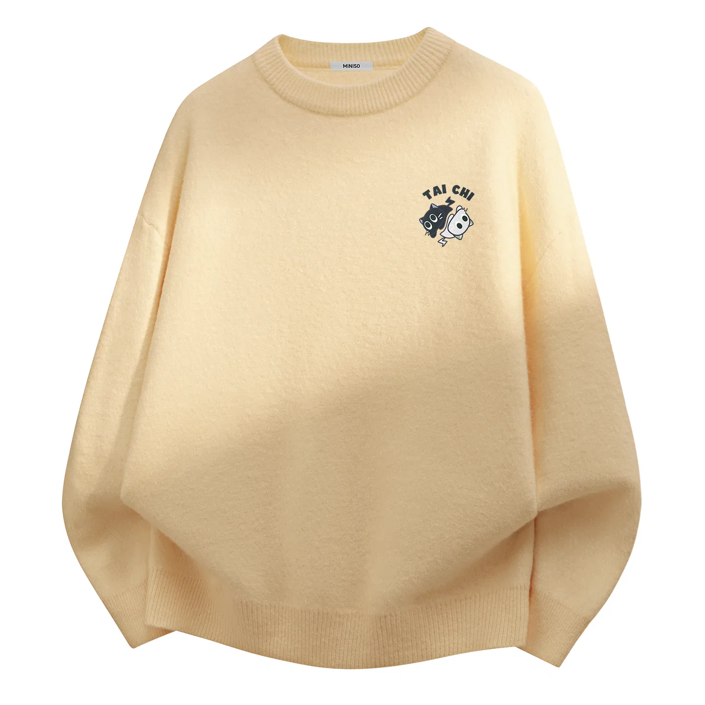 Детский свитер Tai Chi Cat Chest Logo MINISO, Apricot