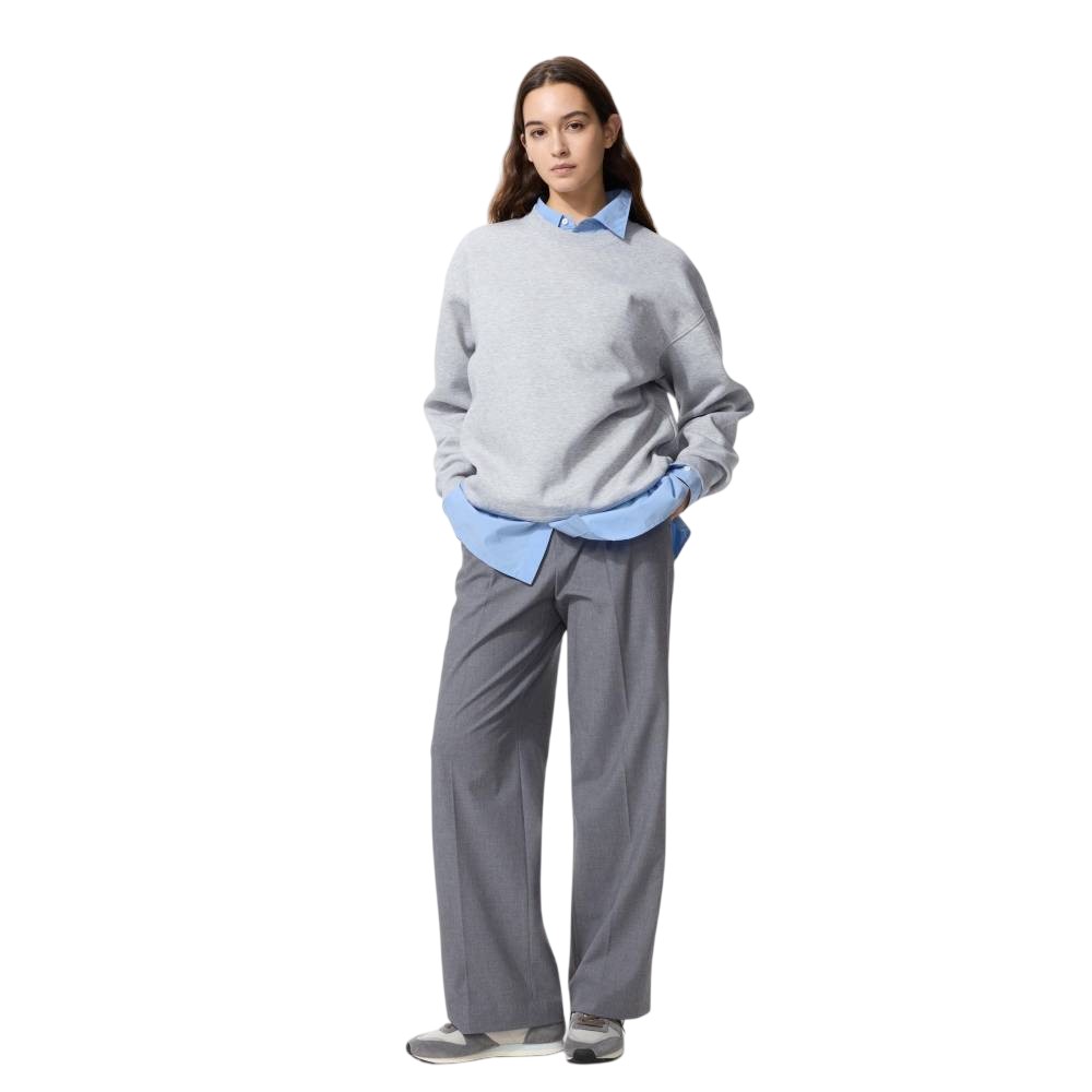Плиссированные брюки Uniqlo Wide-leg Longer Length, 05 серый