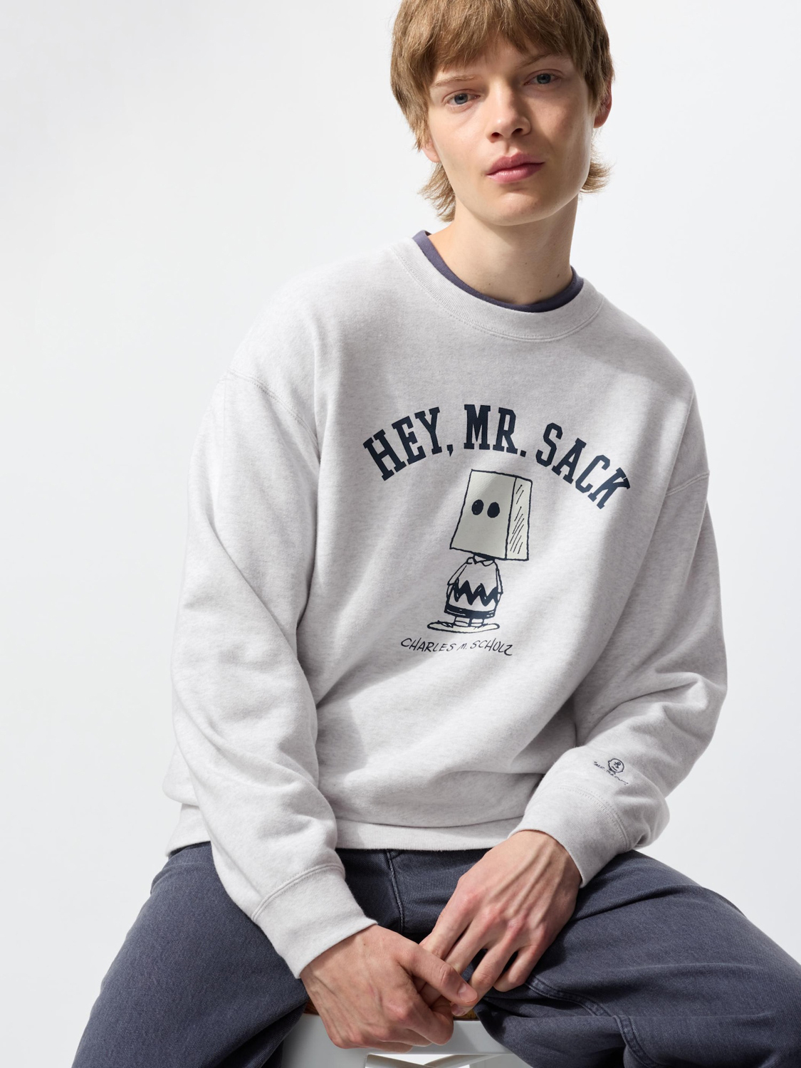 Свитшот Uniqlo Peanuts, 03 серый — фото 3