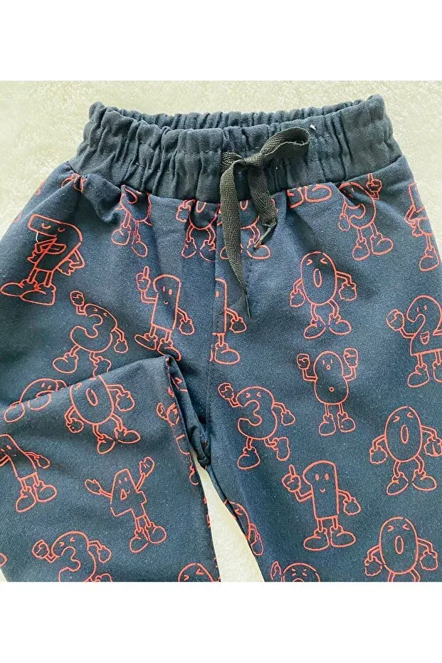 Детские спортивные штаны для девочек с принтом Figure printed Bediş Baby Clothes, Black — фото 3