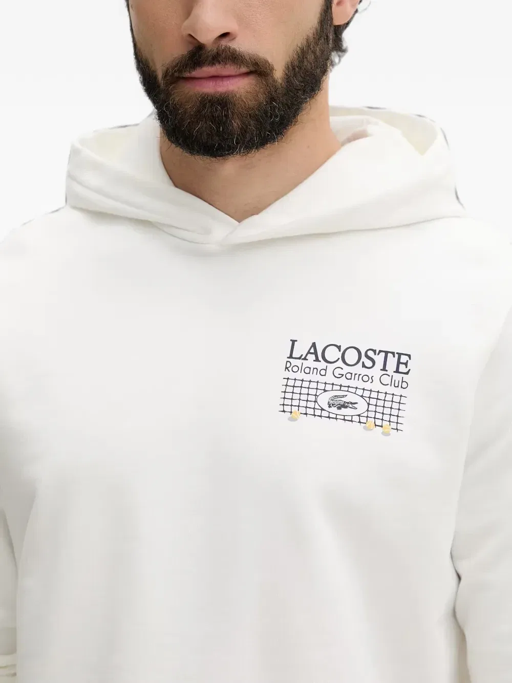 Толстовка Lacoste Roland-Garros, белый с принтом — фото 4