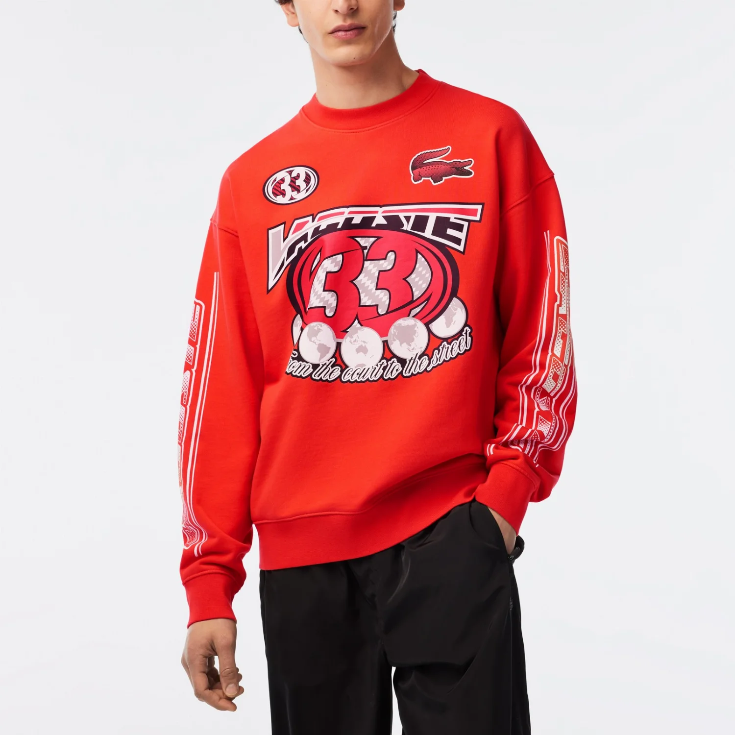 LACOSTE Свитшот мужской оранжевый
