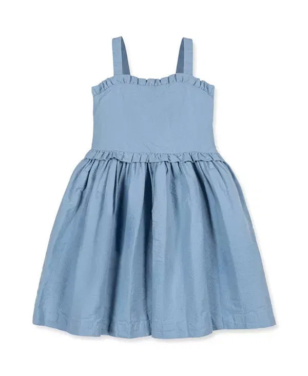 Детское платье для девочек хлопковое с рюшами Little Kid Big Kid Hope & Henry, Bluebell