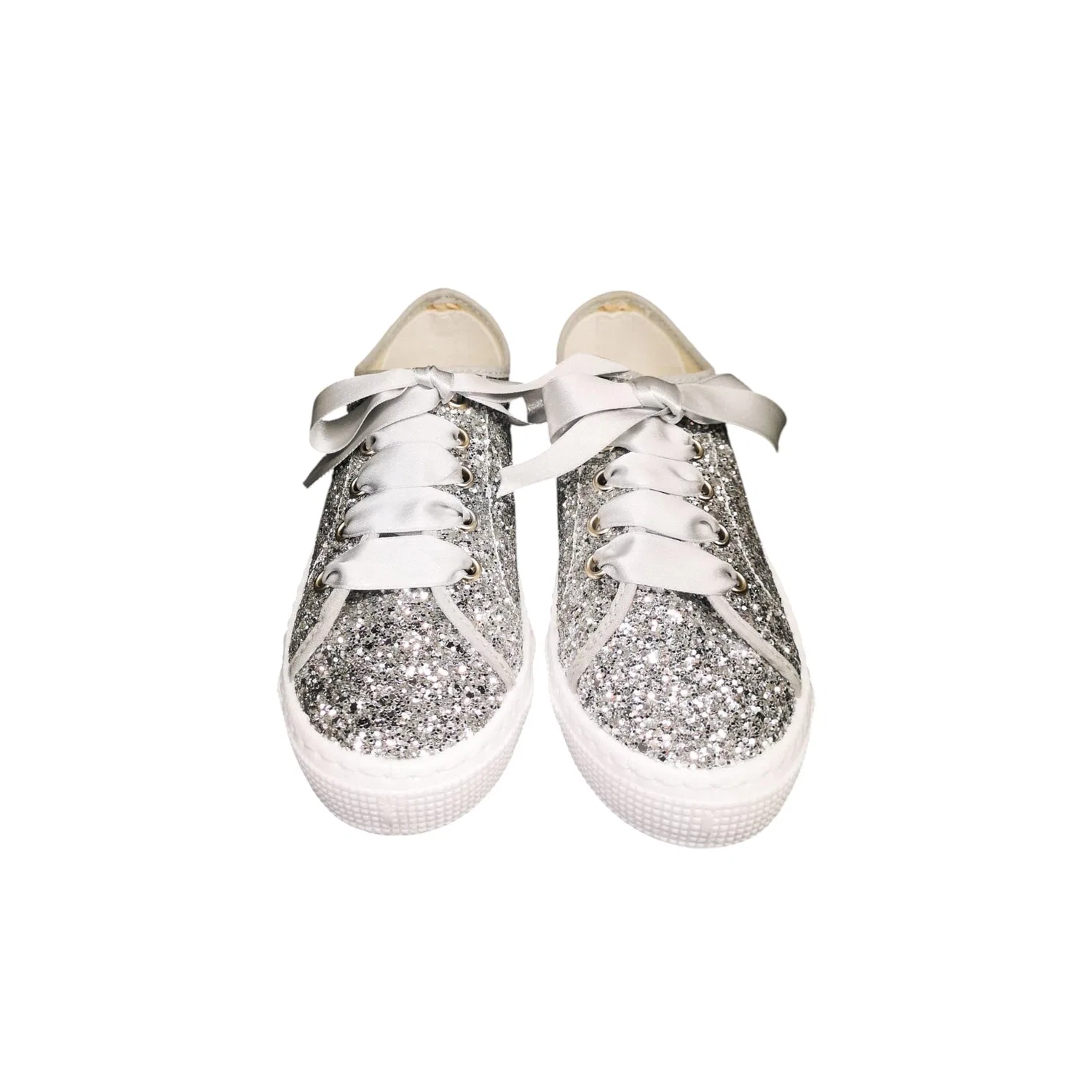 Детские кроссовки для девочек с блестками Dexco Vigevano, Glitter Silver — фото 4