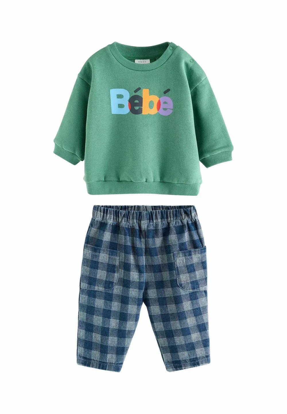 Детский комплект: толстовка и брюки - спортивные штаны Next, Green Slogan