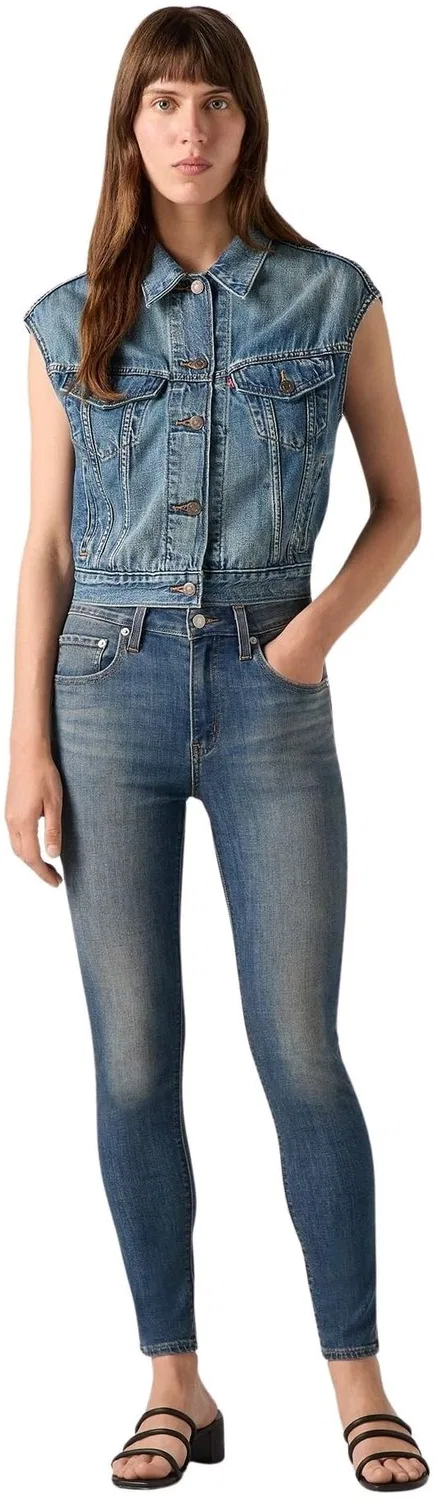 Женские джинсы с высокой посадкой скинни Levi's 721, Cool for Real - Dark Wash — фото 3