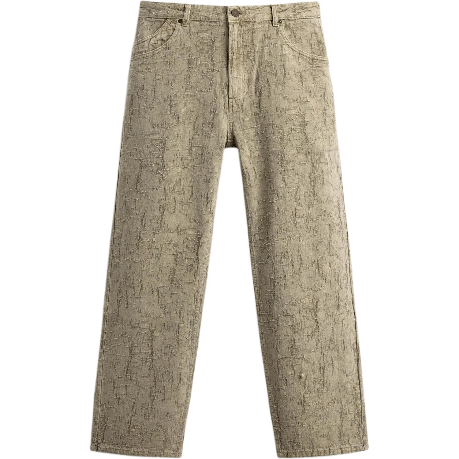 Мужские брюки свободного прямого кроя Khaki ZARA, Хаки