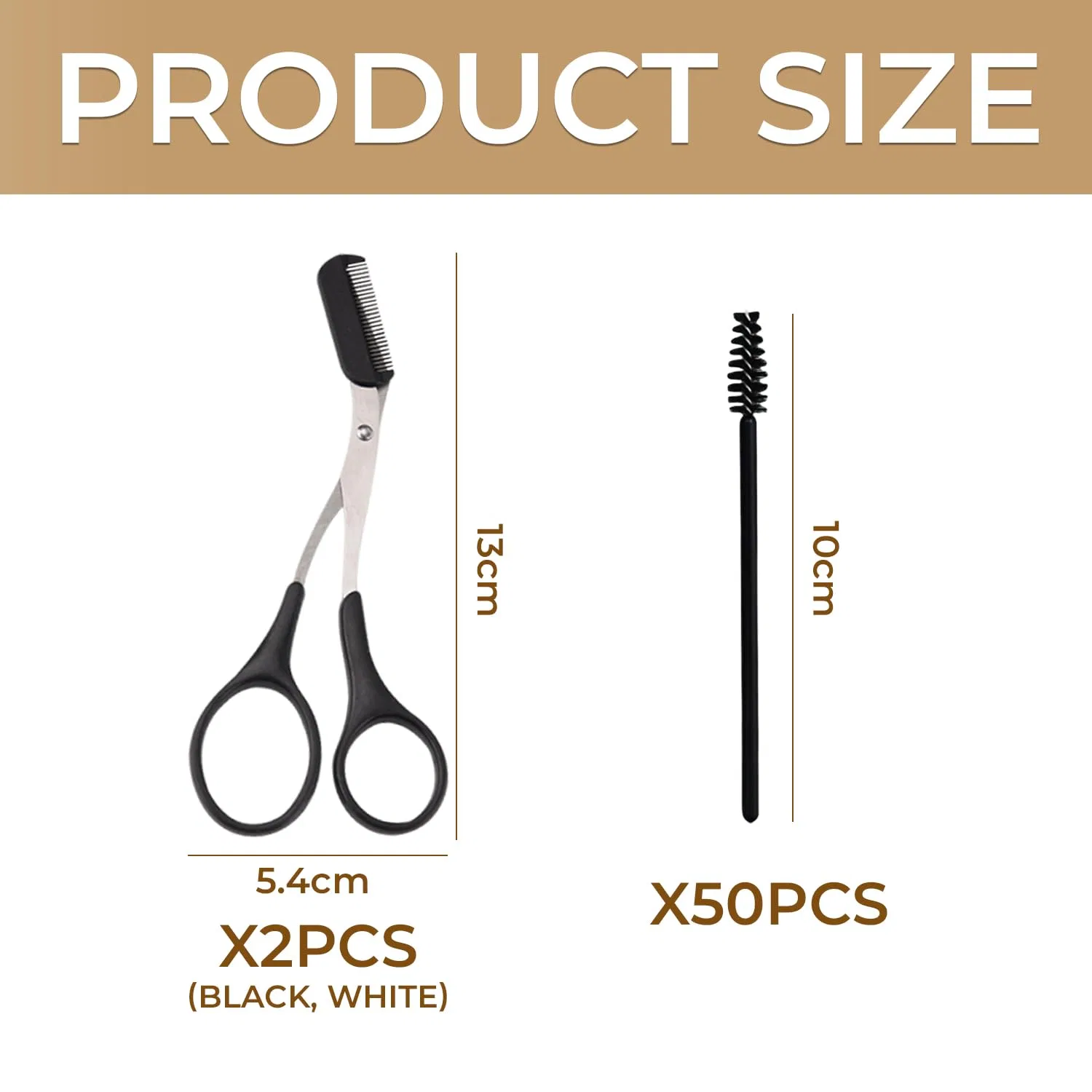 Набор для бровей Eyebrow Beauty Kit, 52 предмета, OVDGWC, пластик, нержавеющая сталь, 13x5.4 см, 20 г — фото 2