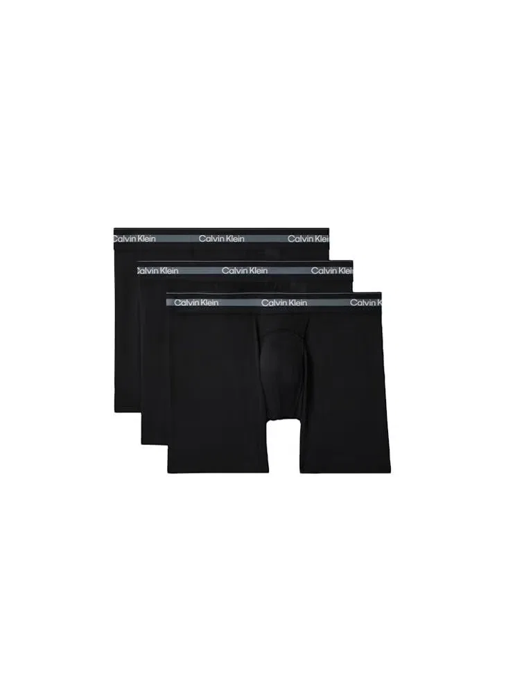 Боксеры-брифы дышащие, комплект из 3 штук, Icon Active Mesh, Calvin Klein, черный