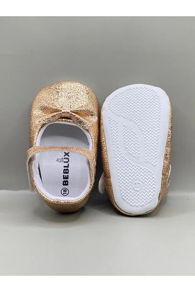 Детские туфельки для девочек с блестками Sparkling ballerina baby girl shoes Bebluxbaby, Rose Gold — фото 4