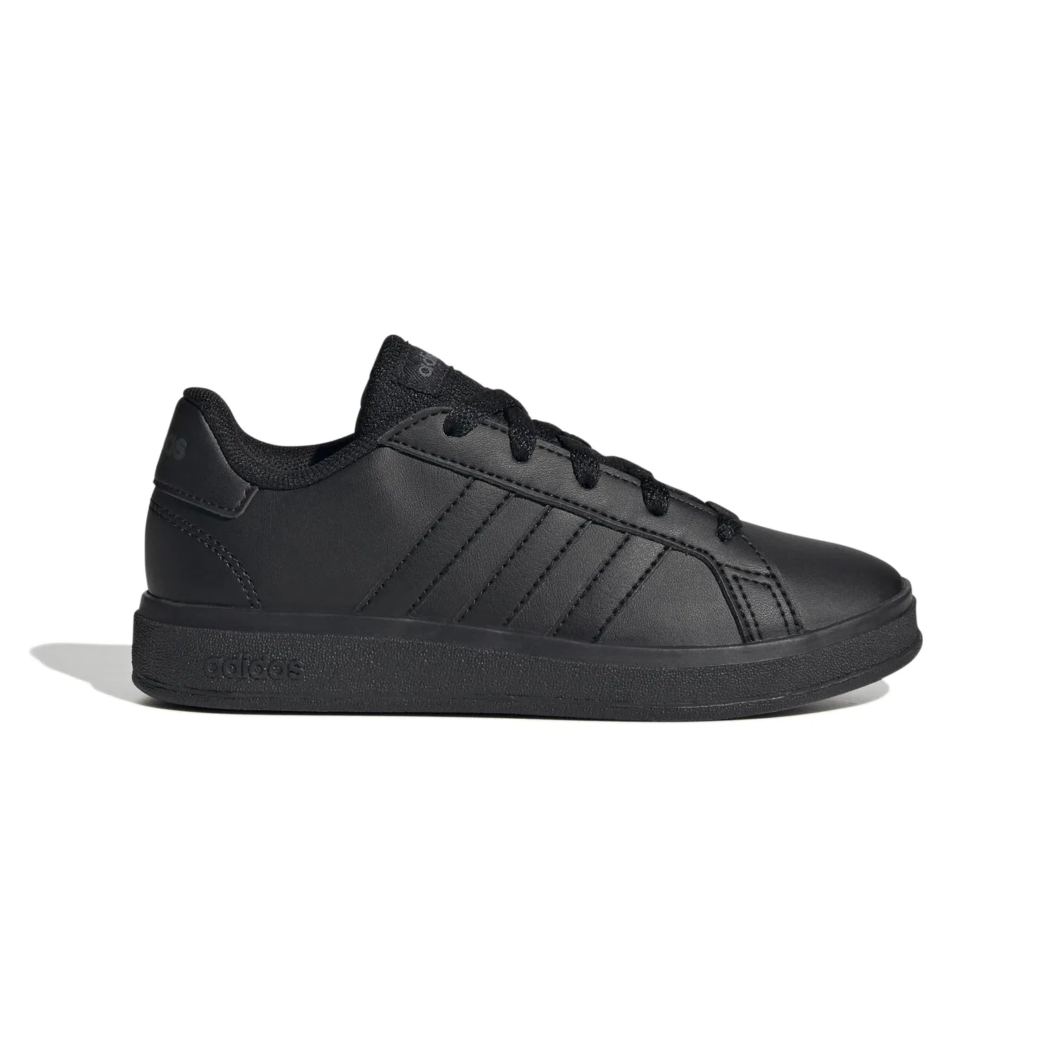 Детские кроссовки для мальчиков с шнуровкой Grand Court Lifestyle Tennis Lace-up Adidas, Carbon Black Carbon Black Grey Six — фото 2