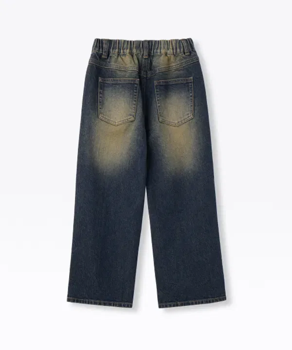 Джинсы Big Brush с широким поясом, Musinsa Standard, Yellow Deep Indigo — фото 3