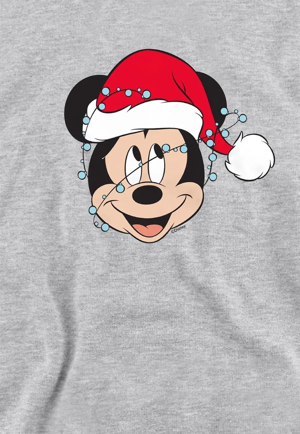 Детский худи с принтом Mickey Mouse Christmas Fairy Lights Wrap, Disney, Athletic Heather — фото 2
