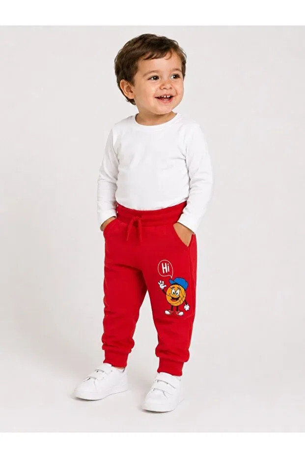 Детские брюки для мальчиков с принтом Atabay Kids, Red