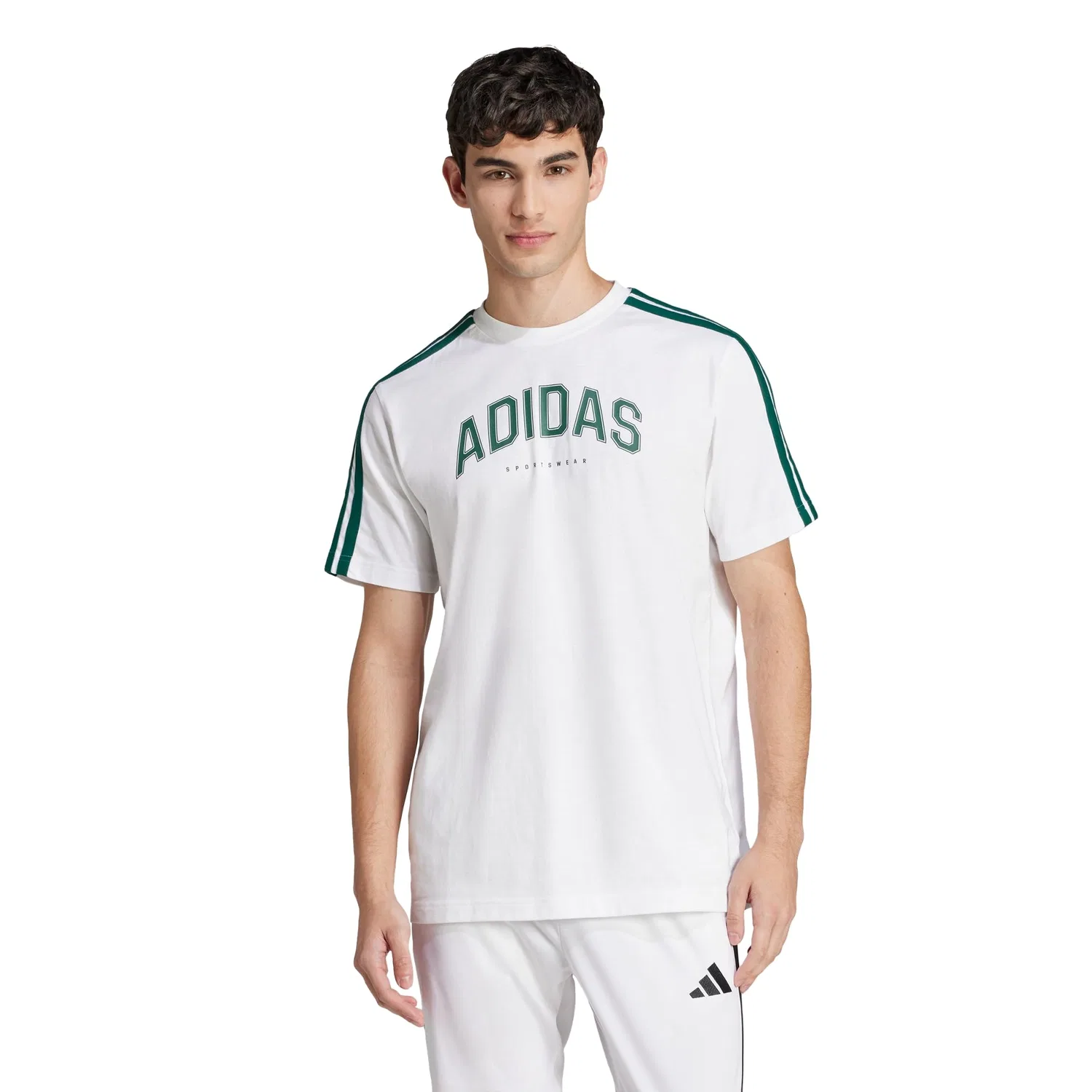 Мужская футболка с принтом Codes Collegiate Linear Graphic adidas, 2-White — фото 4