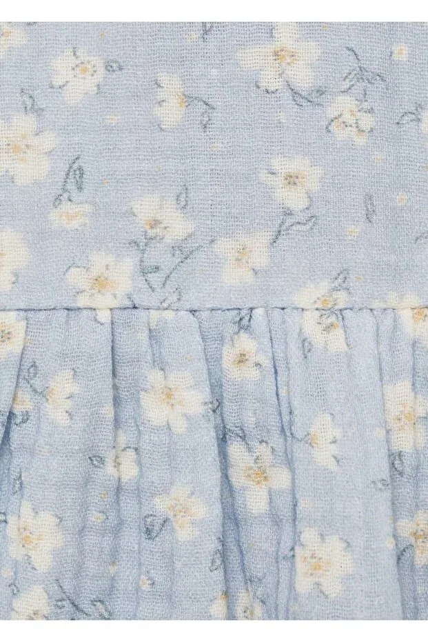 Детское платье для девочек хлопковое Mango Baby, Sky Blue — фото 4
