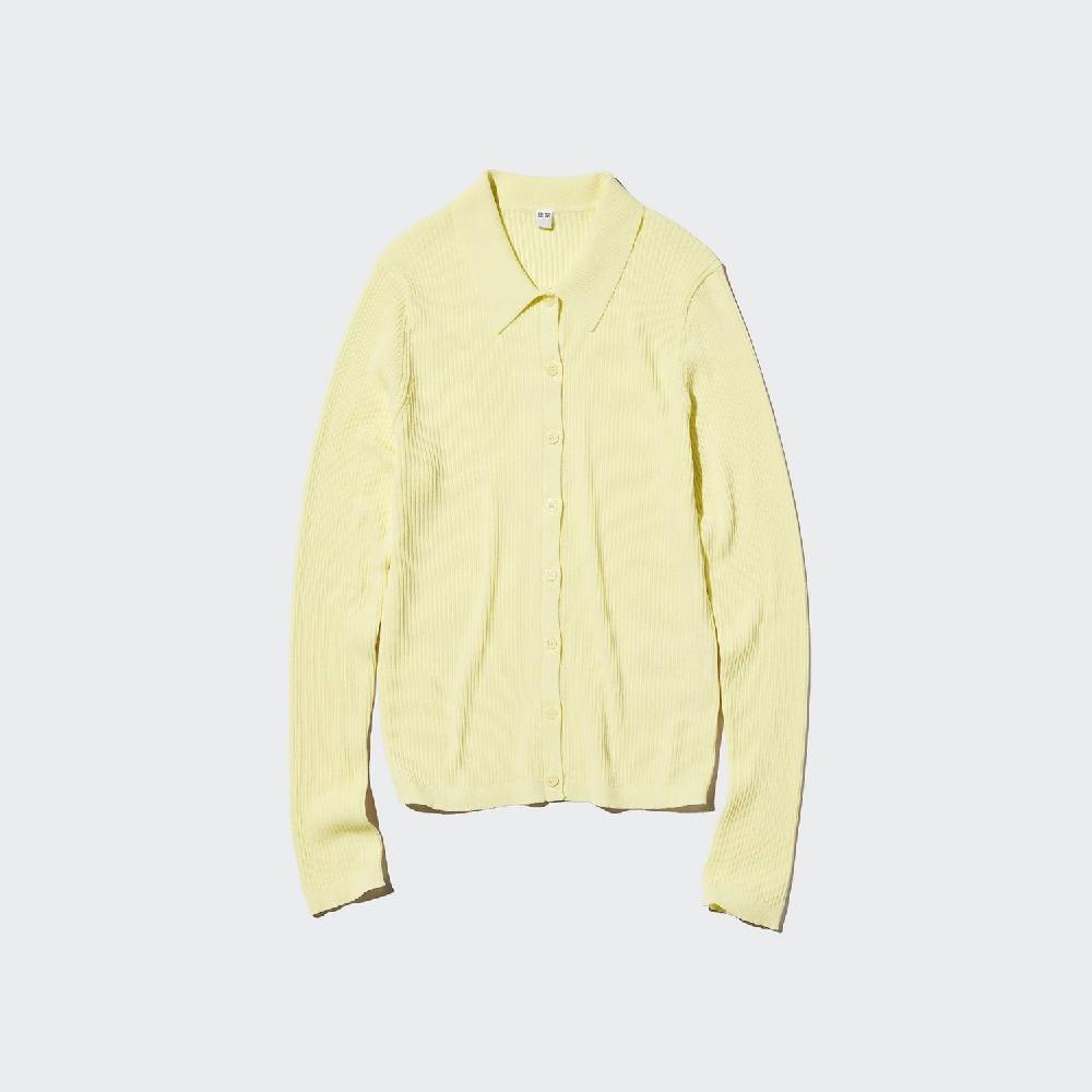 Кардиган Uniqlo Ribbed polo, 41 желтый