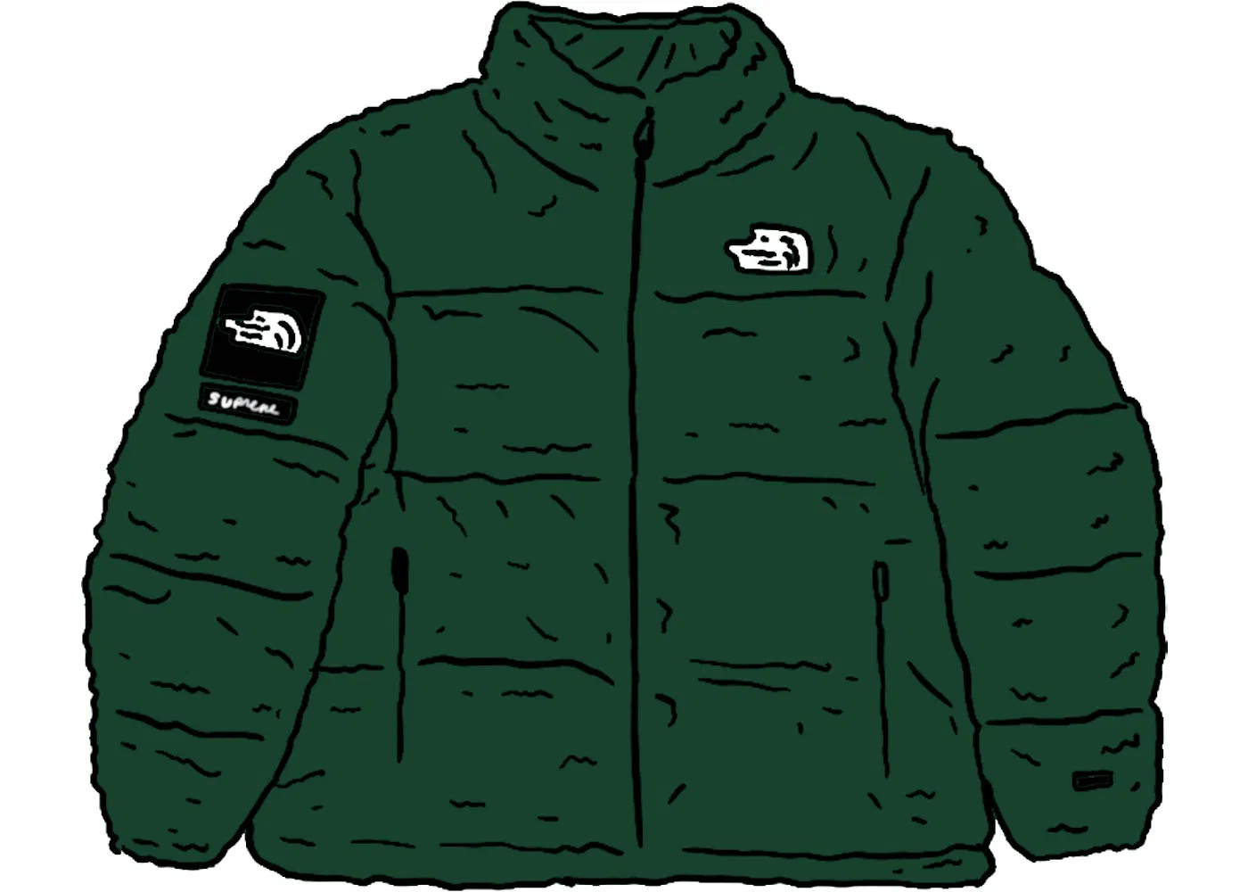 Мужская куртка-пуховик с искусственным мехом Nuptse Jacket Supreme, Green