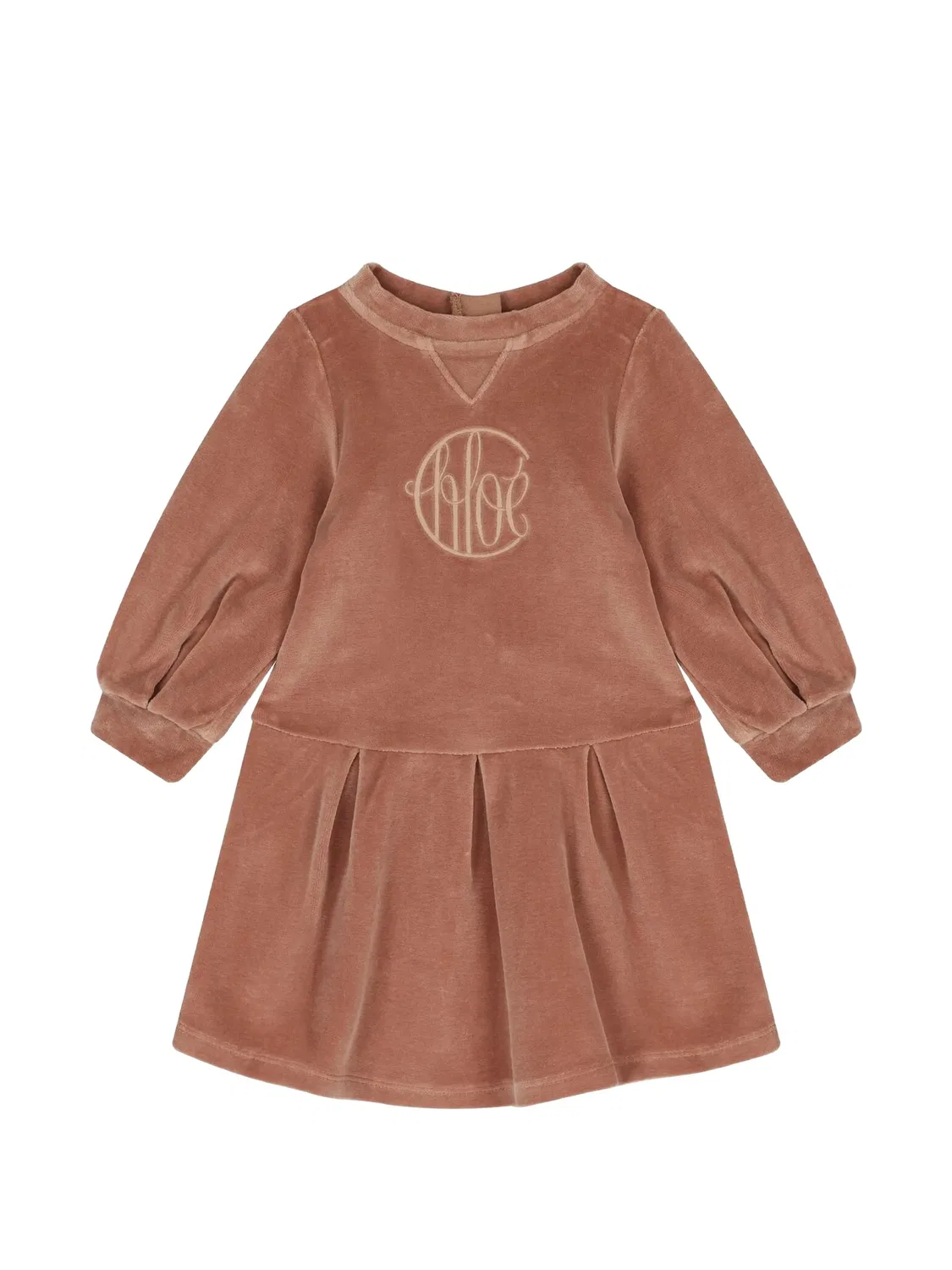 Платье плиссированное коричневое Chloé, коричневый
