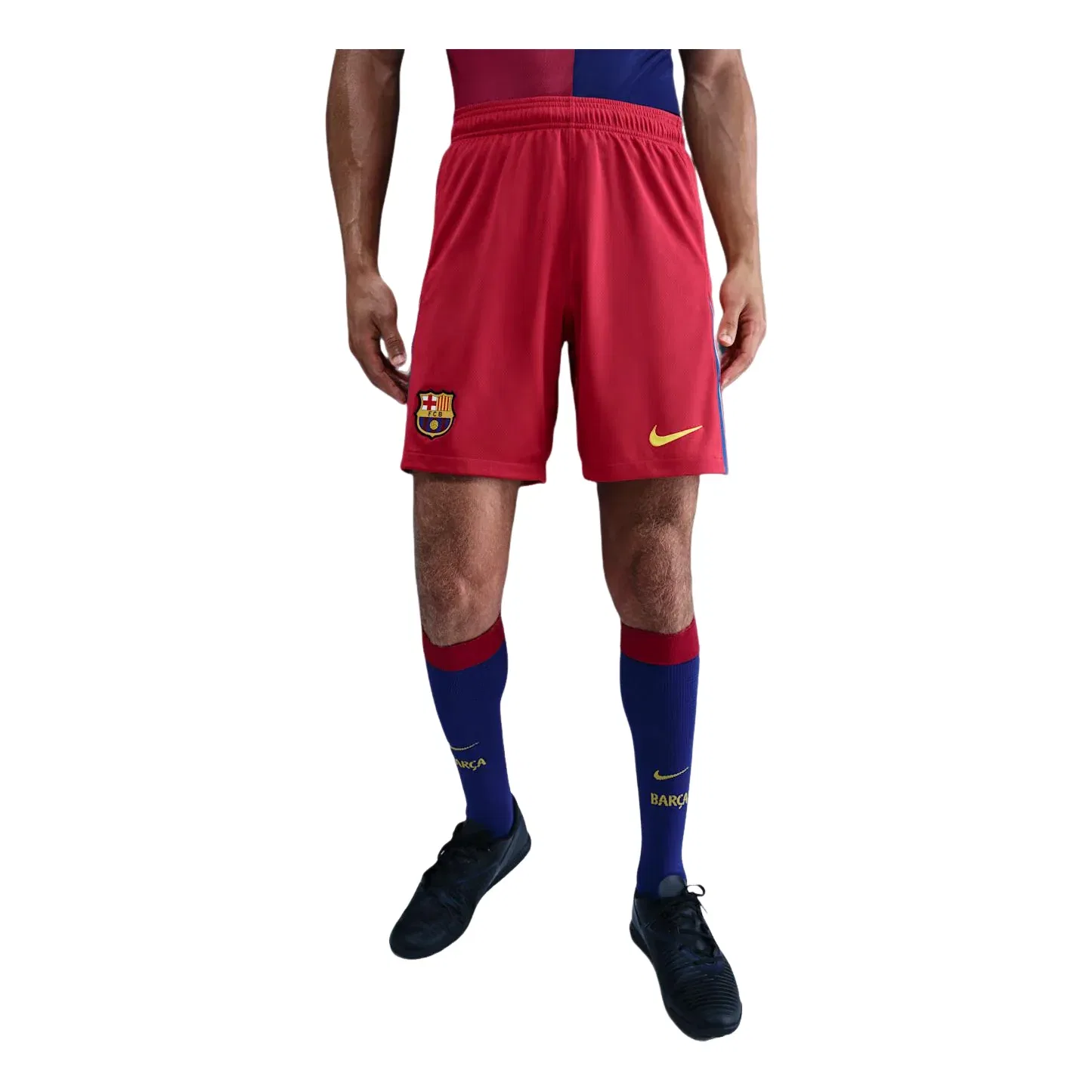 Мужские шорты FC Barcelona 2025/26 Stadium Fourth Dri-FIT Replica Shorts 'Salsa Red Gym Nike, Salsa Red/Gym Blue/University Blue/Opti Yellow