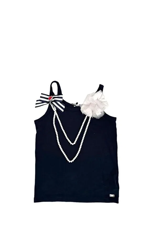 Детская майка для девочек с бретельками Tomstore, Navy Blue