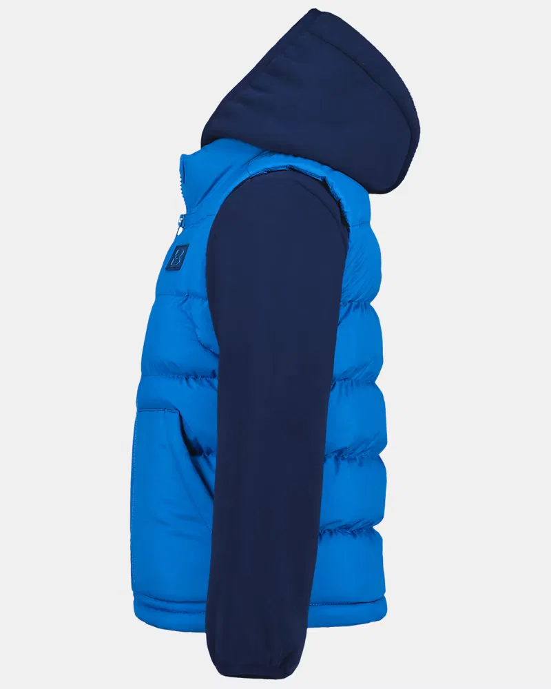 Детский утепленный стеганый жилет с капюшоном UA 2-Fer UnderArmour, Aegean Blue/Blackout Navy — фото 4