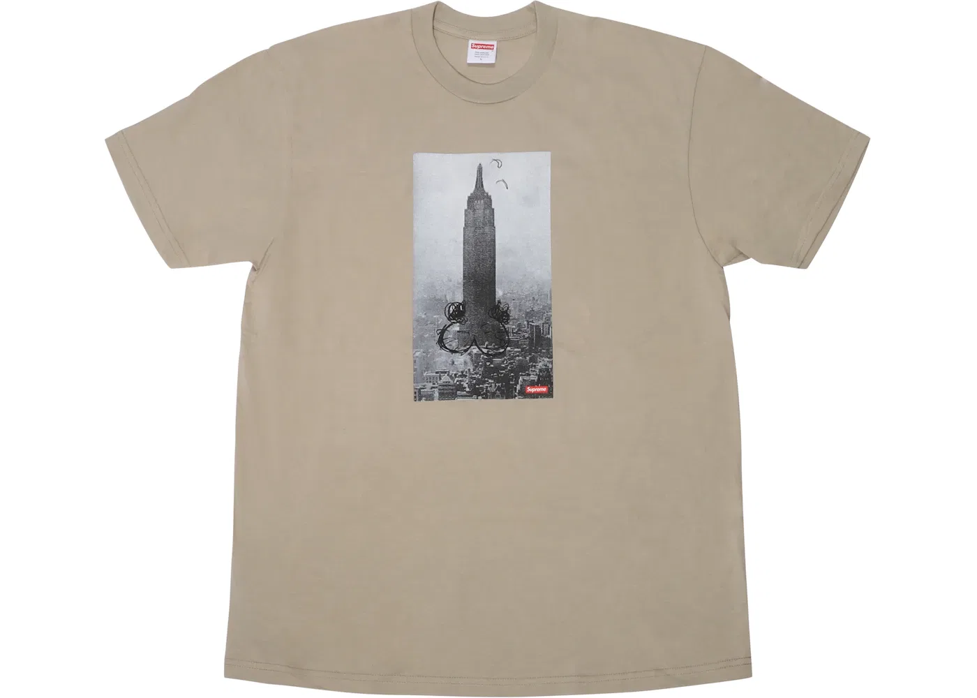 Мужская футболка с принтом Supreme Mike Kelley The Empire State Building Tee, Clay