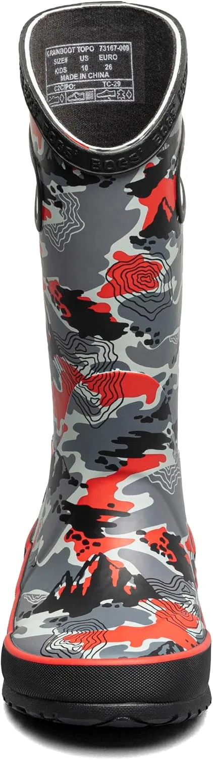 Детские сапоги дождевые с принтом Topo Camo BOGS, Black Multi — фото 2