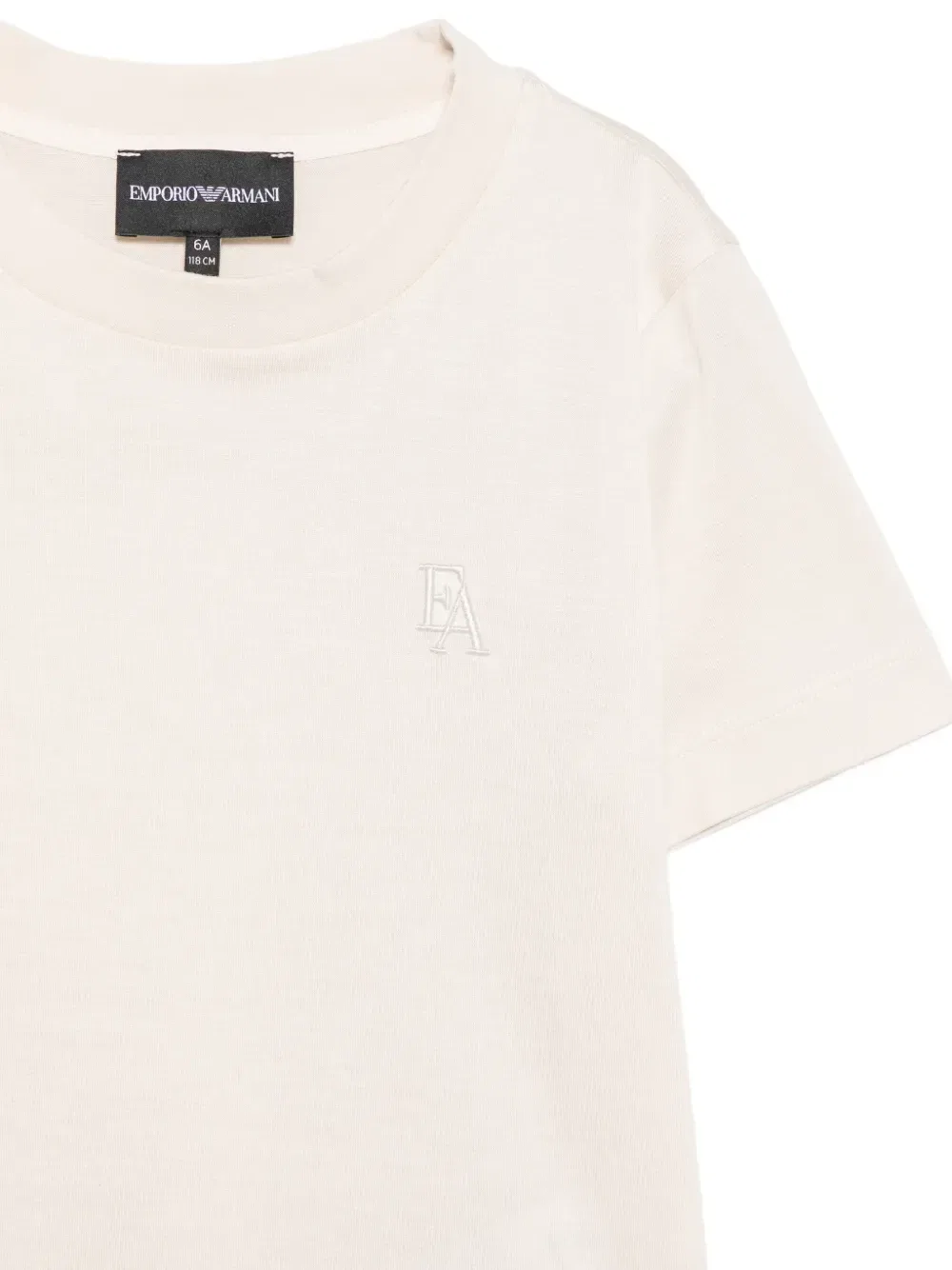 Футболка с вышитым логотипом Emporio Armani Kids, бежевый — фото 3