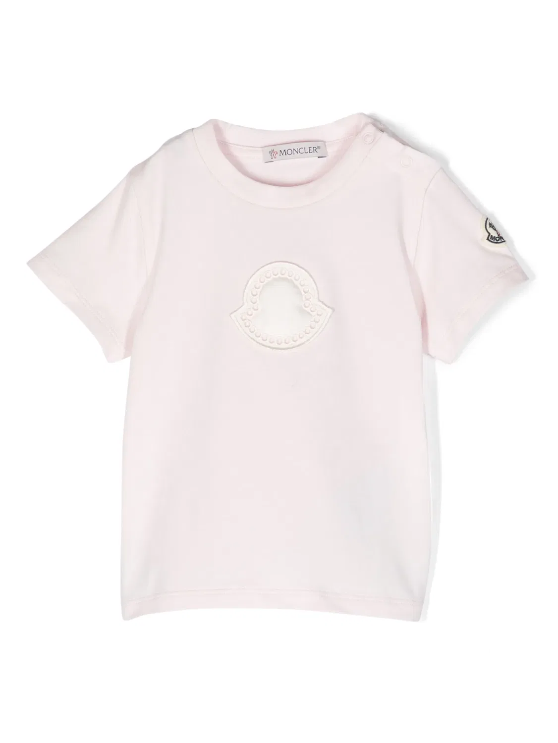 Футболка с логотипом из джерси Moncler, светло-розовый