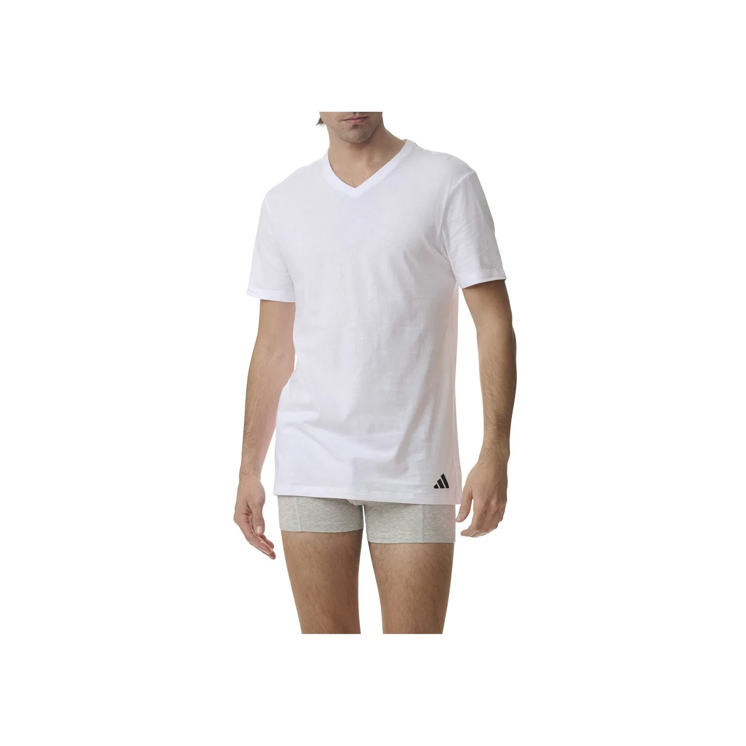Мужские футболки с V-образным вырезом, 3 шт., Adidas Originals, White — фото 2