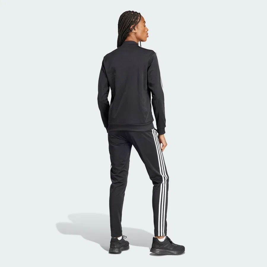 Спортивный костюм с длинным рукавом и молнией Essentials 3-Stripes adidas, Черно-белый — фото 2